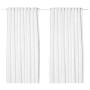 Ikea TIBAST Curtains 2‎ Panels 1 pair 57" x 98" 100% Cotton Textured White NEW